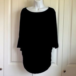 Joseph Ribkoff Black Blouse Size XL 16/18 Dolman Bat Sleeve Viscose Spandex